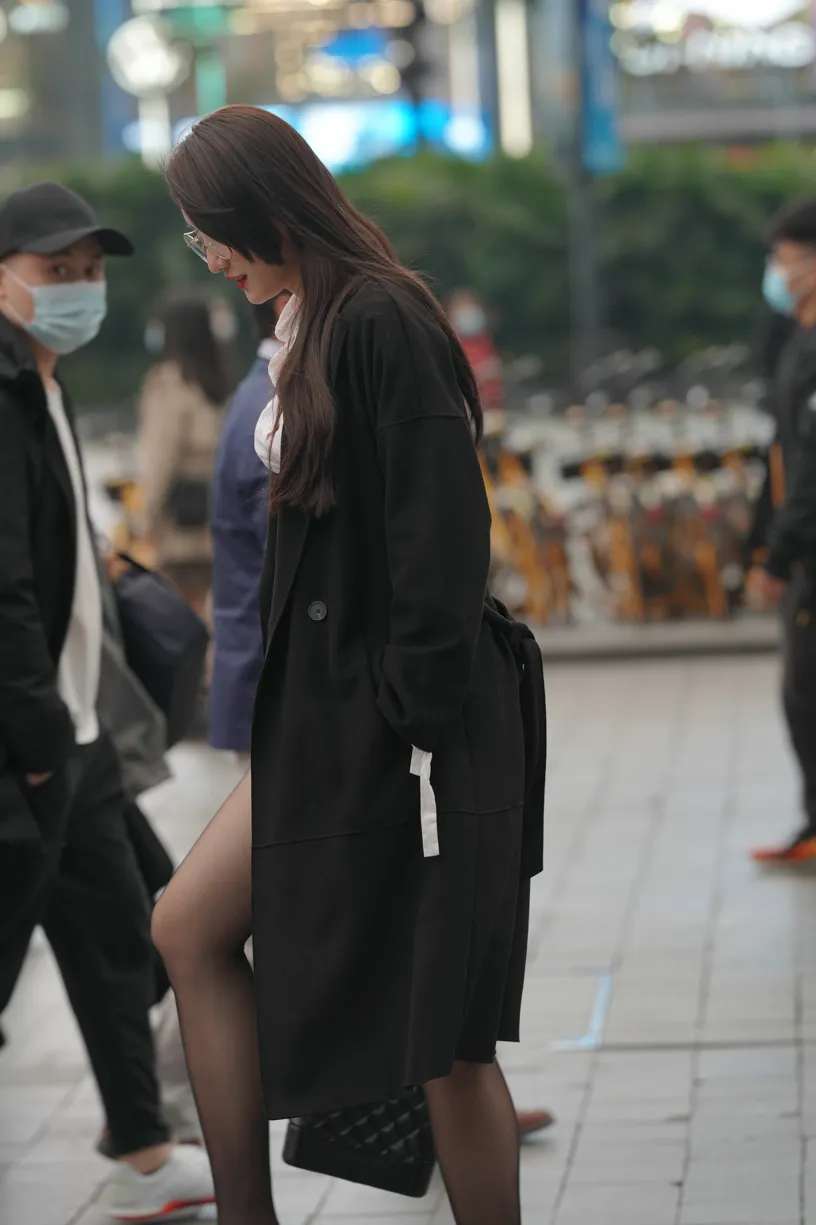 [Mzsock] NO.160 Long legs in black stockings street photography#[105P]-6