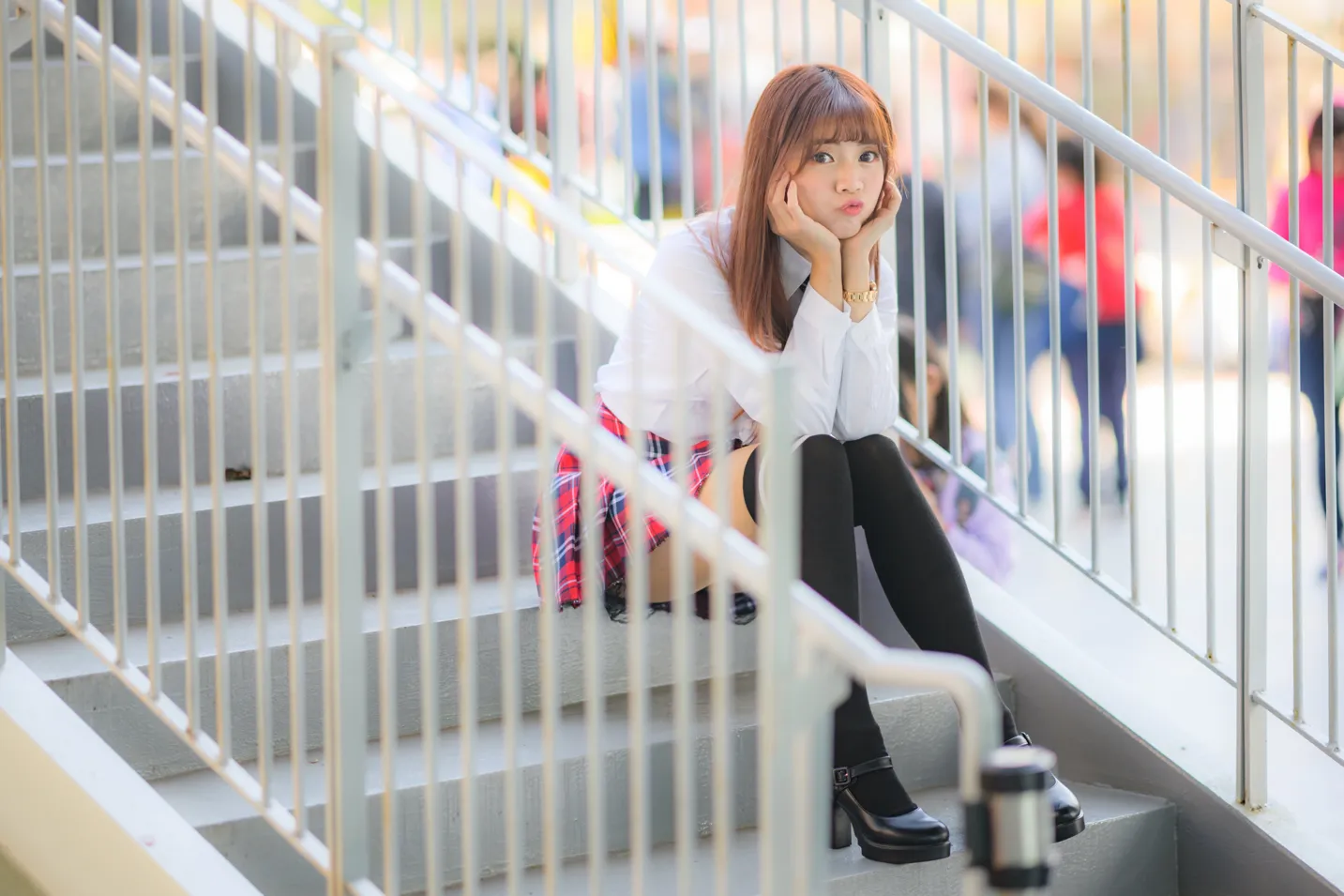 [Mzsock] NO.233 Student uniform high heels street photography#[105P]-1