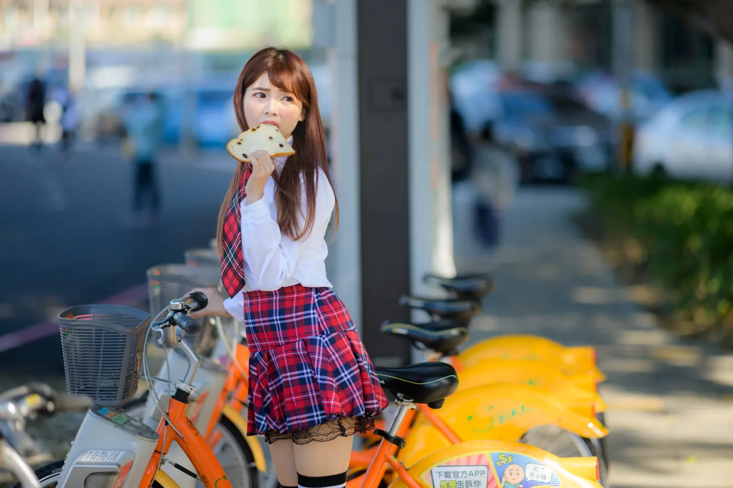 [Mzsock] NO.233 Student uniform high heels street photography#[105P]-1