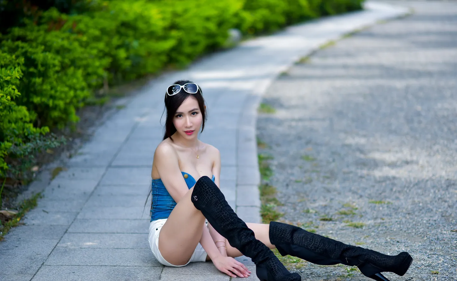 [Mzsock] NO.181 Yanxi off-shoulder shorts, boots and beautiful legs street photography#[71P]-8