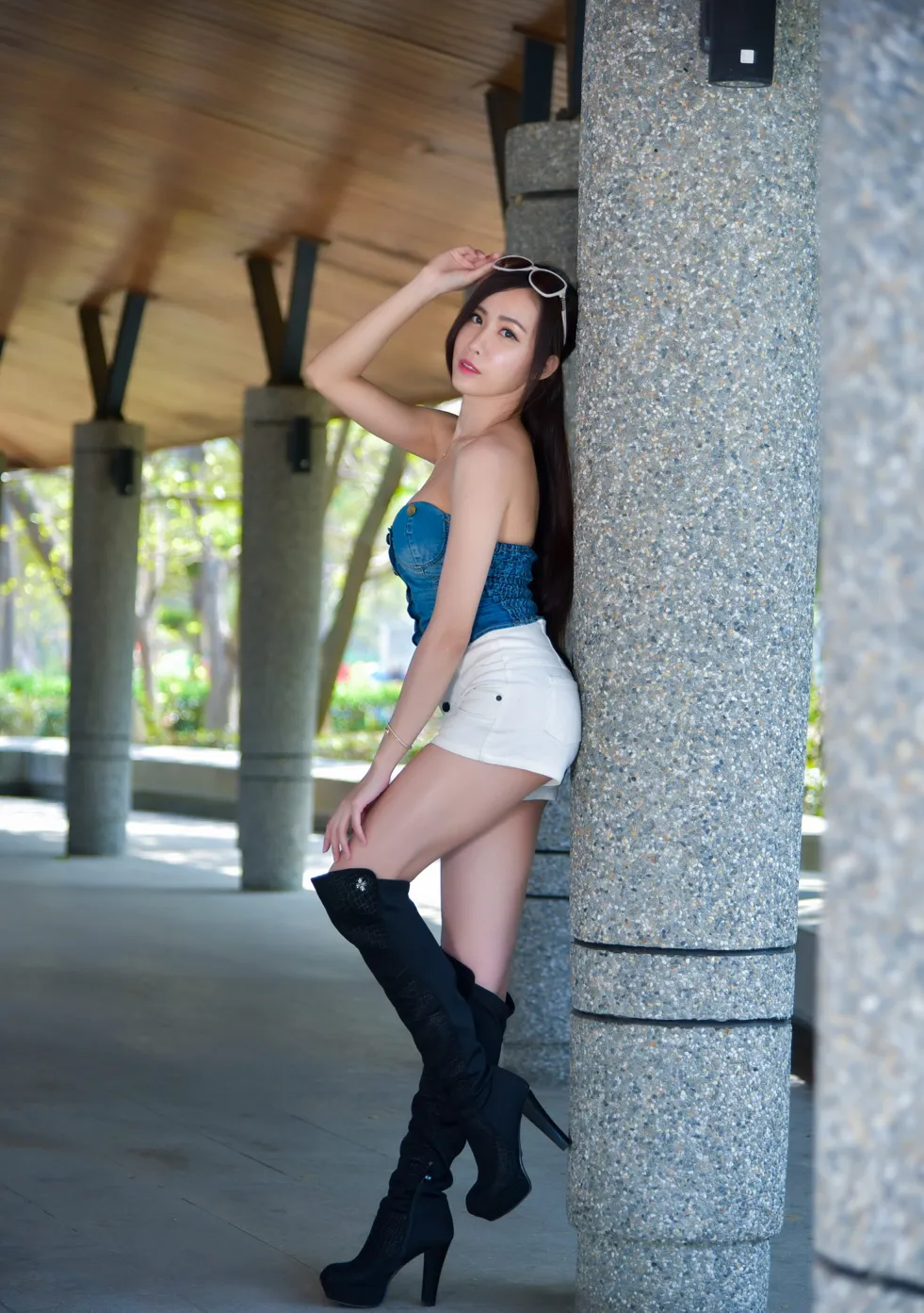 [Mzsock] NO.181 Yanxi off-shoulder shorts, boots and beautiful legs street photography#[71P]-6