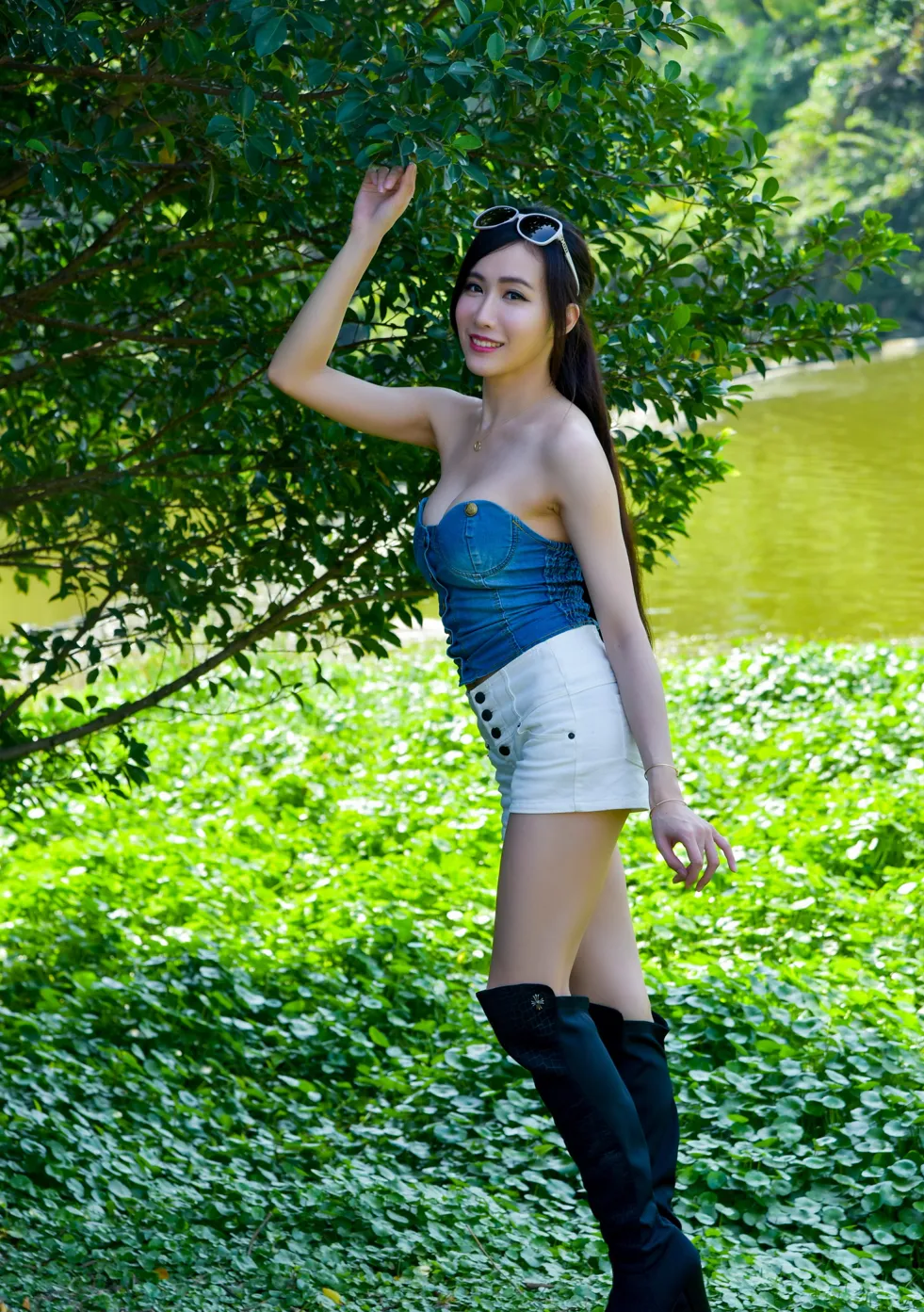 [Mzsock] NO.181 Yanxi off-shoulder shorts, boots and beautiful legs street photography#[71P]-3