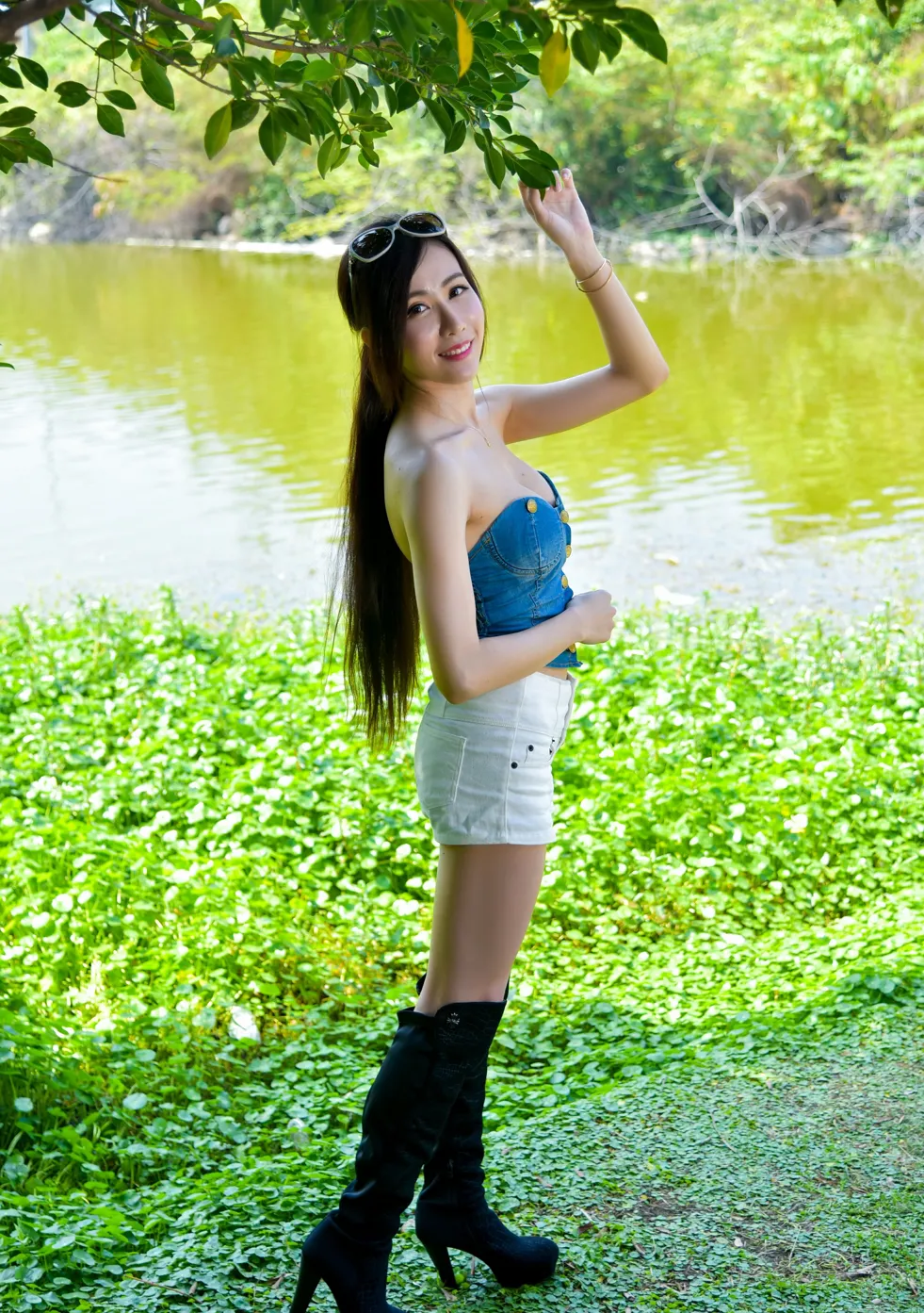 [Mzsock] NO.181 Yanxi off-shoulder shorts, boots and beautiful legs street photography#[71P]-8