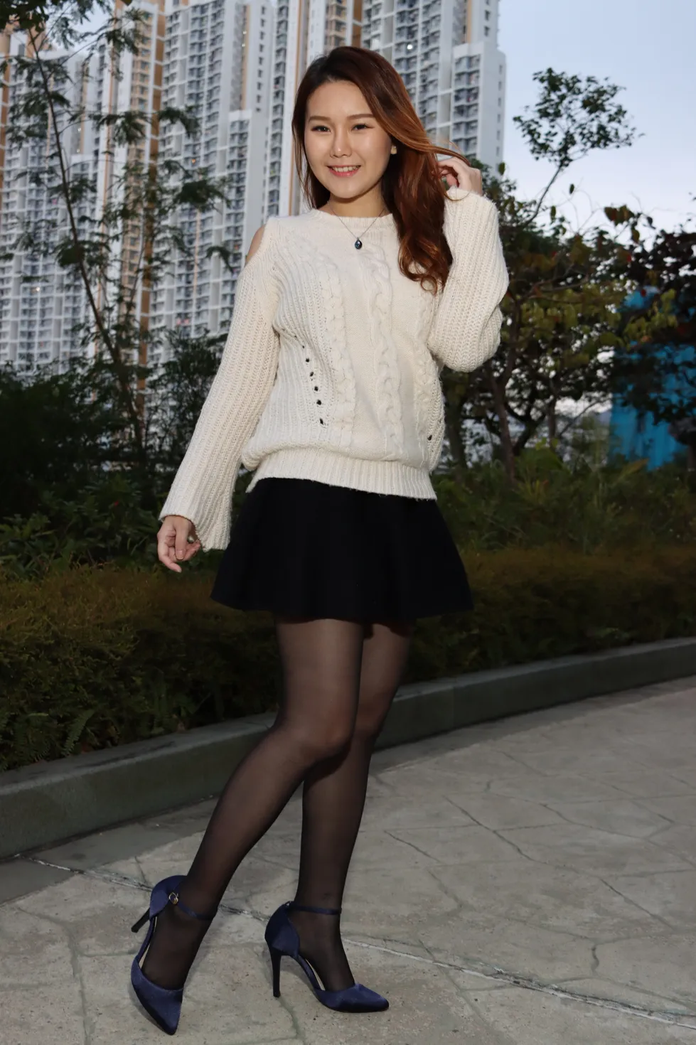 [Mzsock] NO.099 Erika short skirt black silk high heels beautiful legs street photography#[106P]-6