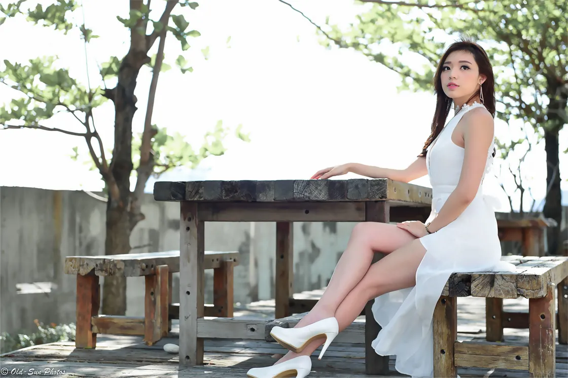 [Mzsock] NO.156 Xie Liqi white dress with high heels and beautiful legs street photography#[105P]-6