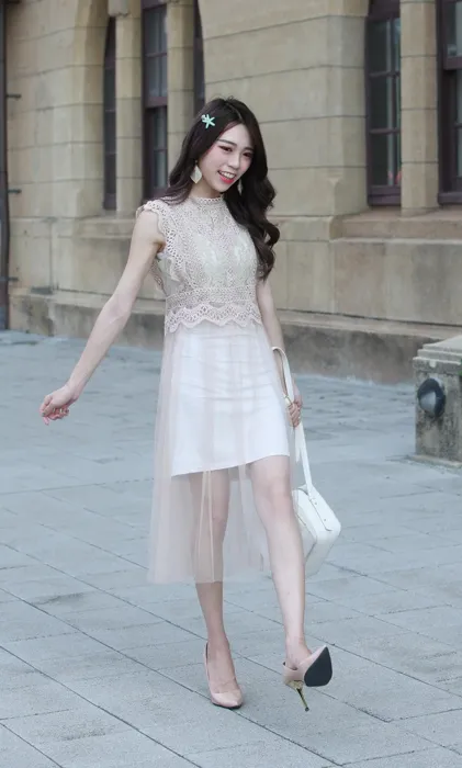 [Mzsock] NO.097 Lin Zhirong small dress high heels beautiful legs outdoor shot street photography#[88P]-5