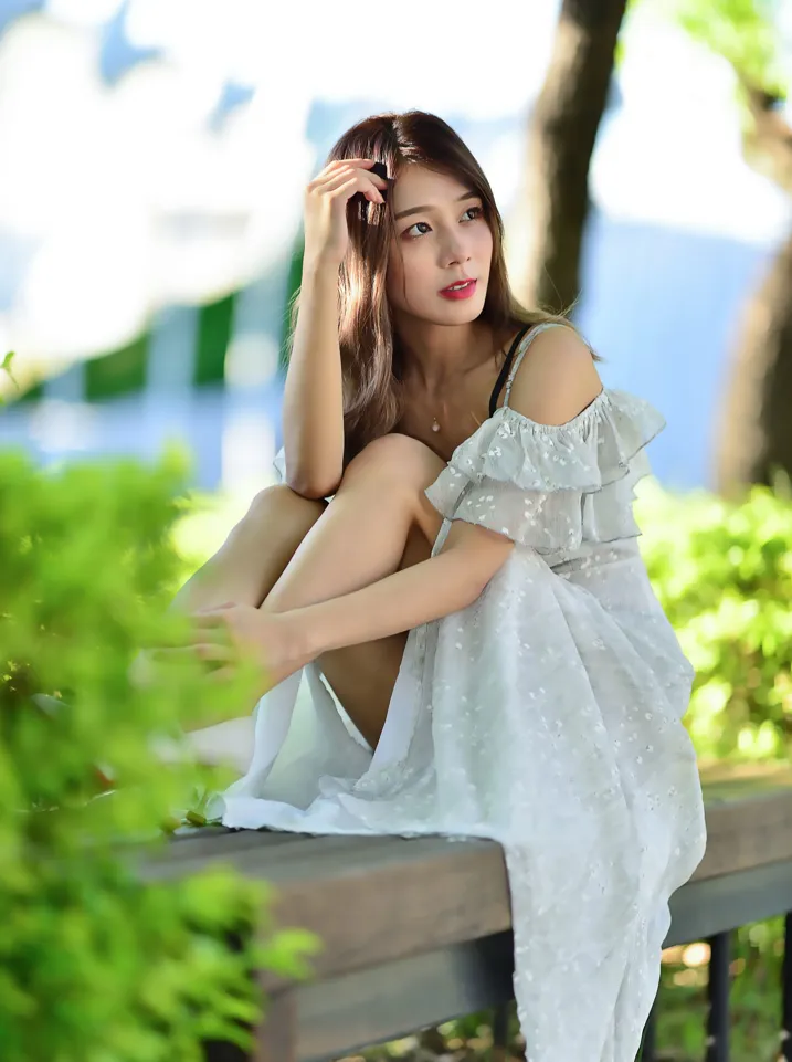 [Mzsock] NO.200 vivi Cao Yuanyuan suspender high-slit long skirt with high heels and beautiful legs street photography#[105P]-3