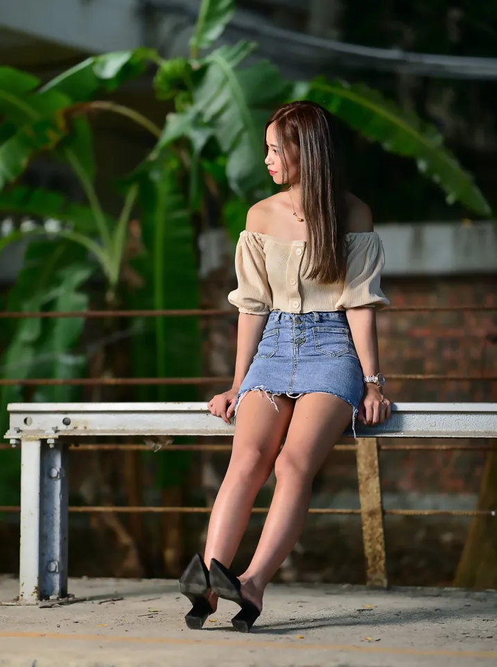 [Mzsock] NO.203 Xu Xiaozhen denim short skirt, high heels and beautiful legs street photography#[73P]-9