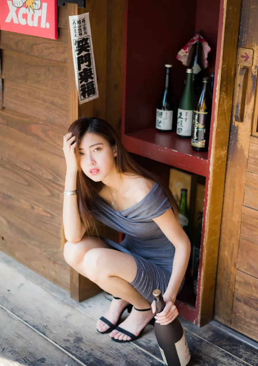 [Mzsock] NO.207 Kim Yun Kyo off-shoulder dress and short skirt with high legs street photography#[54P]-3