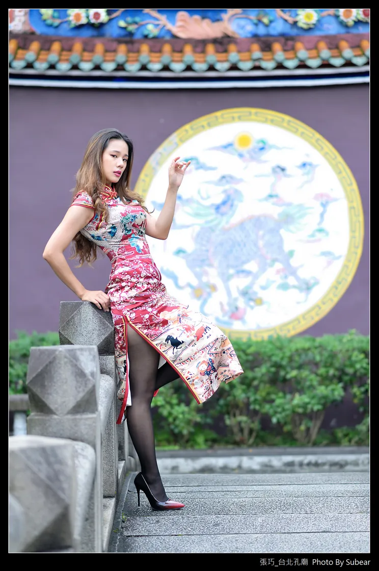 [Mzsock] NO.098 Zhang Qiao cheongsam black silk high heels beautiful legs street photography#[54P]-6