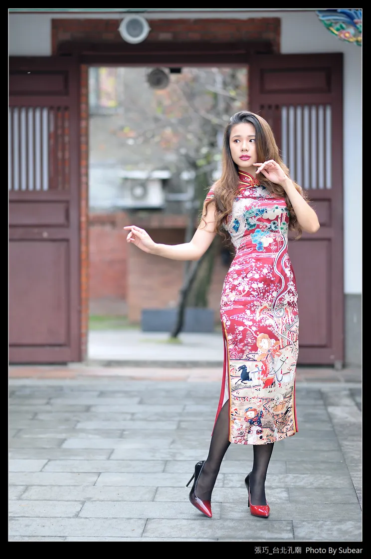 [Mzsock] NO.098 Zhang Qiao cheongsam black silk high heels beautiful legs street photography#[54P]-4