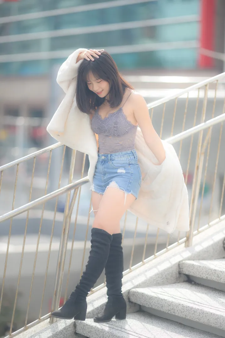 [Mzsock] NO.215 YoYo denim shorts and boots street photography#[105P]-3