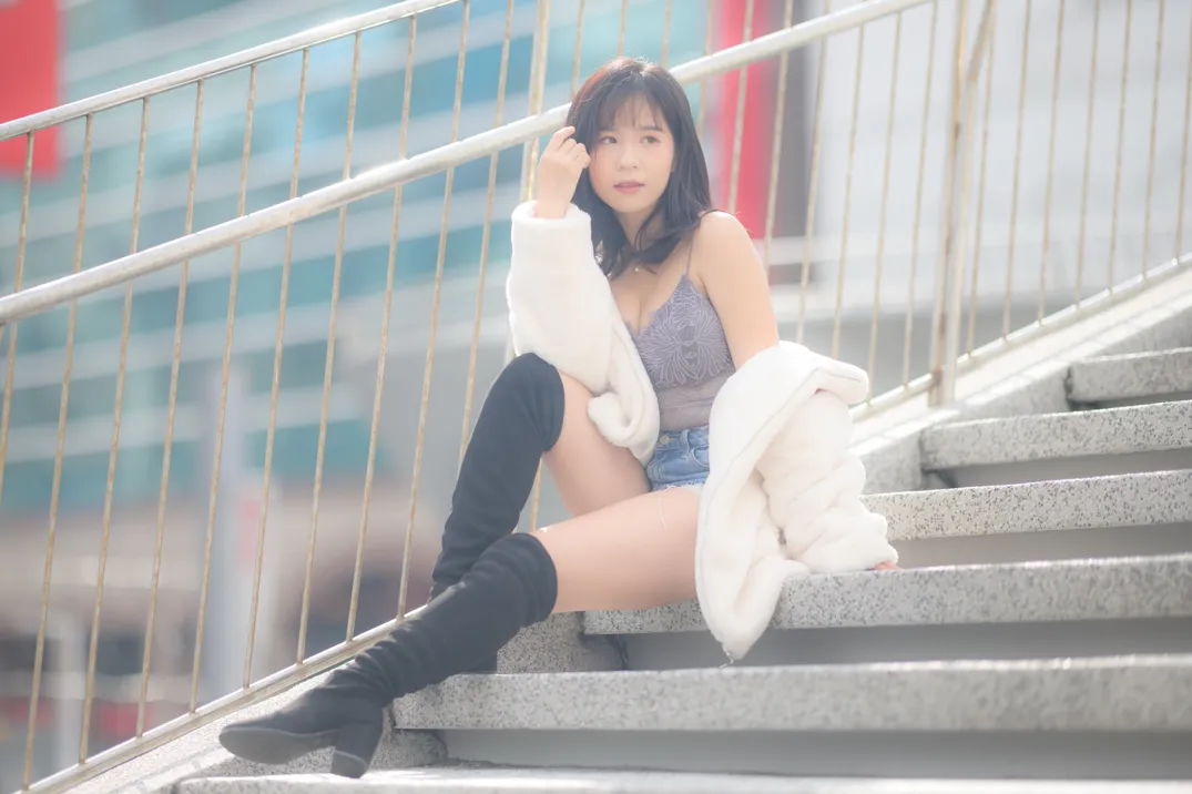 [Mzsock] NO.215 YoYo denim shorts and boots street photography#[105P]-9