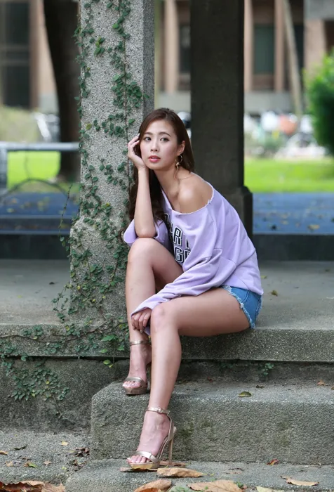 [Mzsock] NO.064 Su Xiaoan denim shorts, high heels and beautiful legs travel photo street photography#[93P]-4