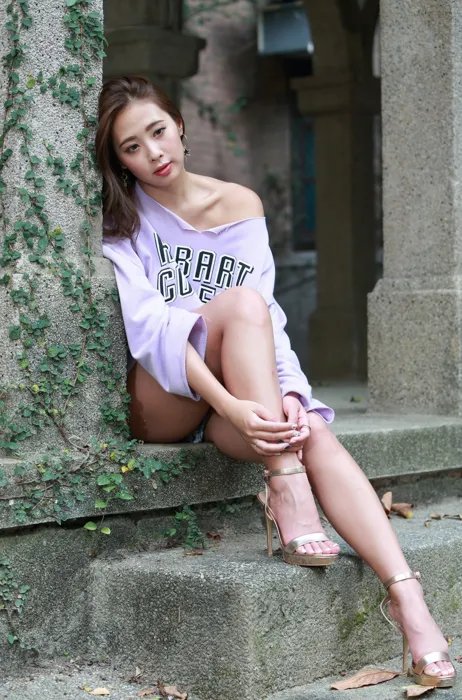 [Mzsock] NO.064 Su Xiaoan denim shorts, high heels and beautiful legs travel photo street photography#[93P]-3