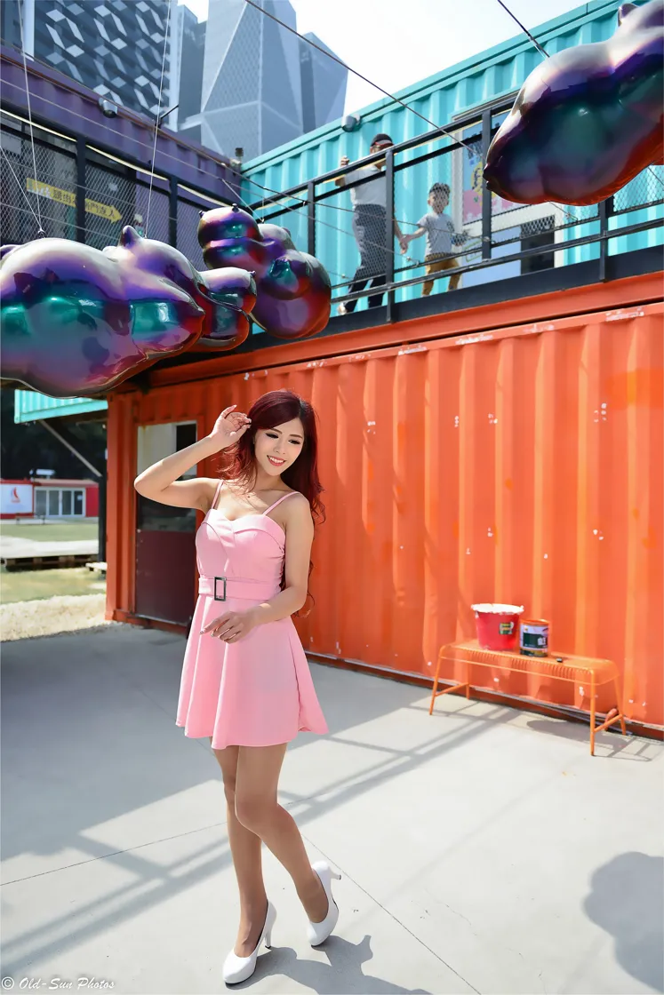 [Mzsock] NO.155 Gao Xuan pink dress, short skirt, stockings, high heels and beautiful legs street photography#[82P]-9