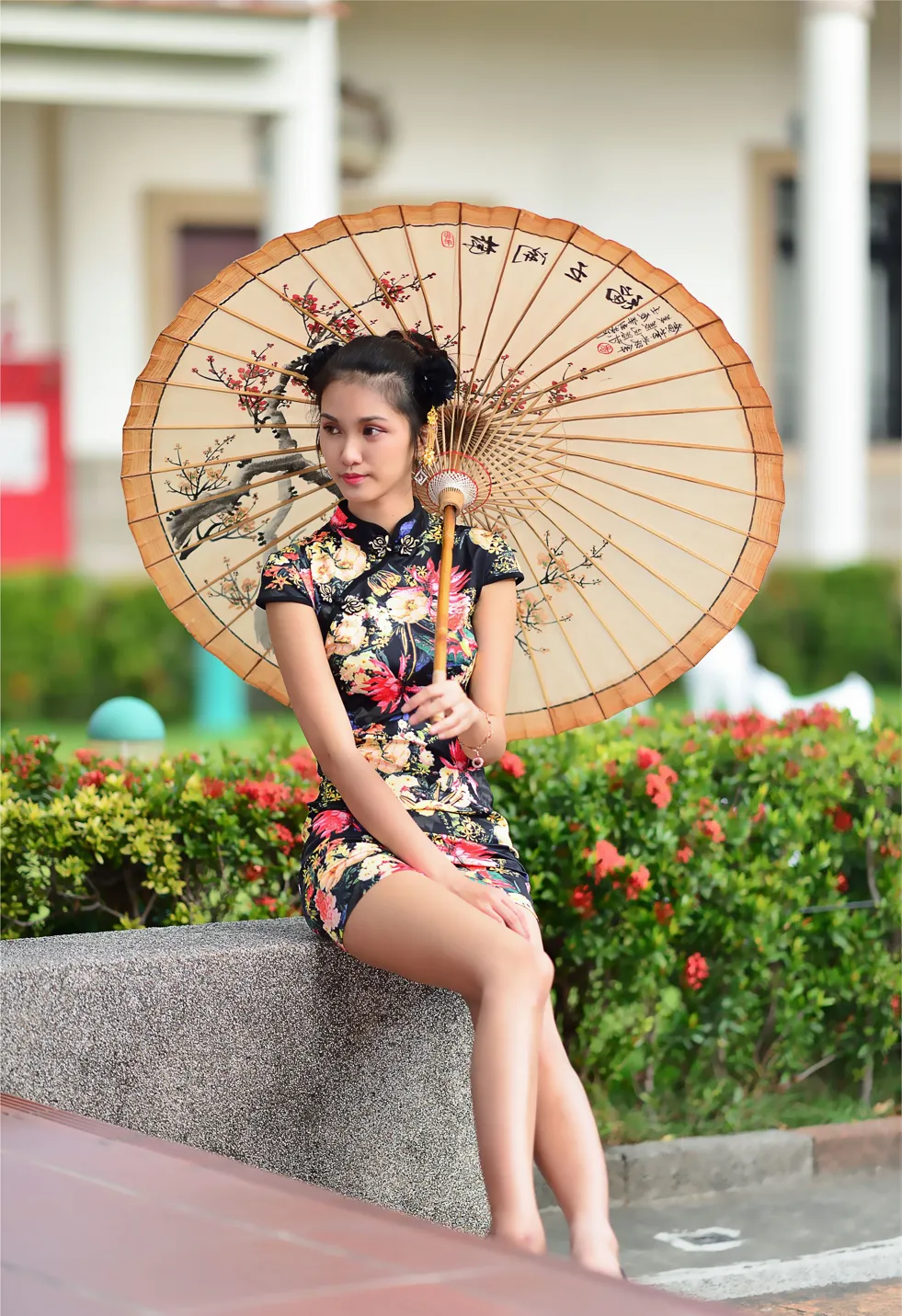 [Mzsock] NO.191 Chen Mengxin short cheongsam high heels beautiful legs street photography#[100P]-2