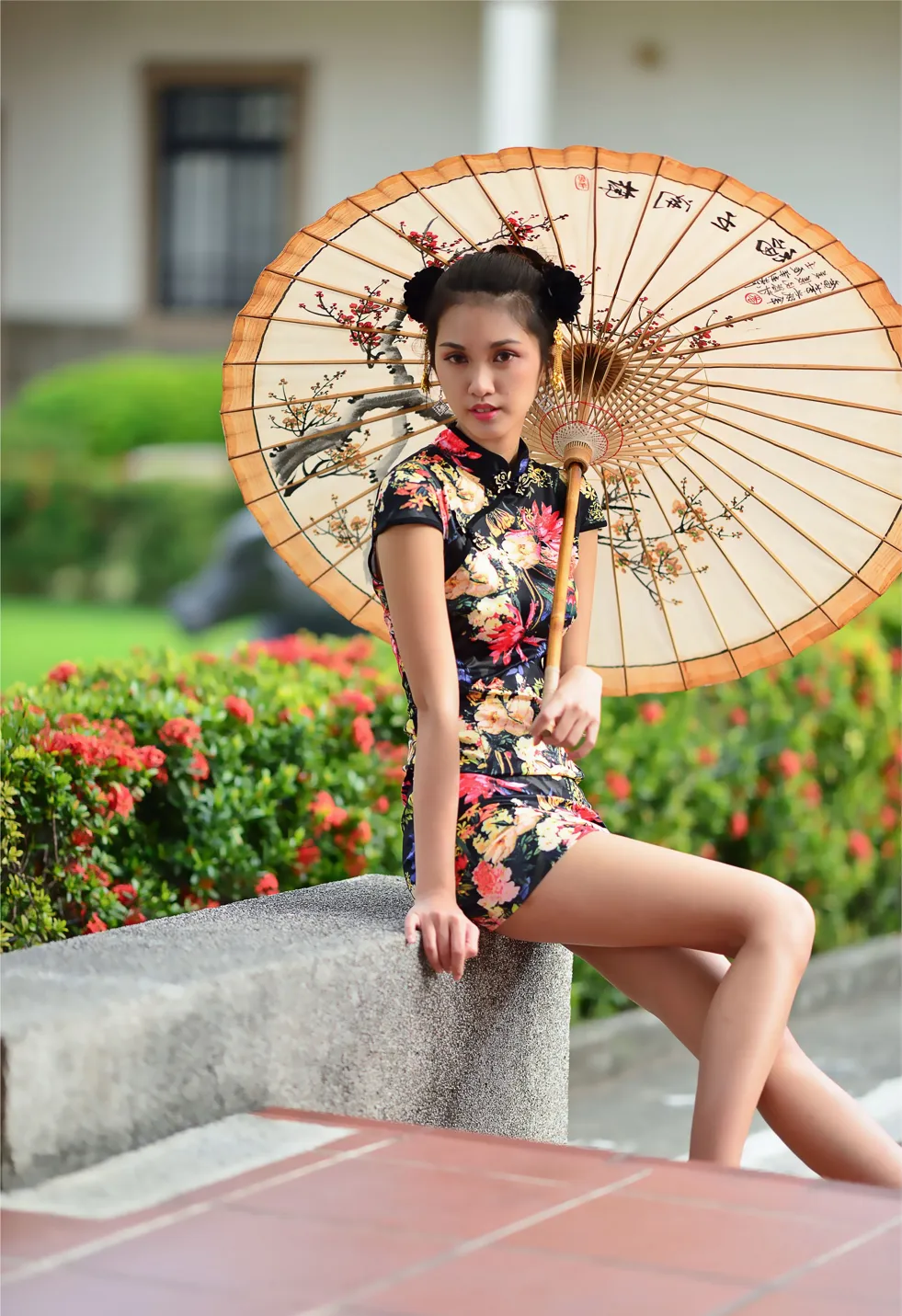 [Mzsock] NO.191 Chen Mengxin short cheongsam high heels beautiful legs street photography#[100P]-5