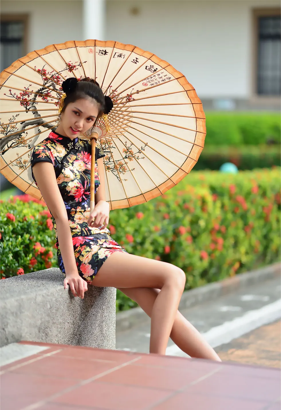 [Mzsock] NO.191 Chen Mengxin short cheongsam high heels beautiful legs street photography#[100P]-7