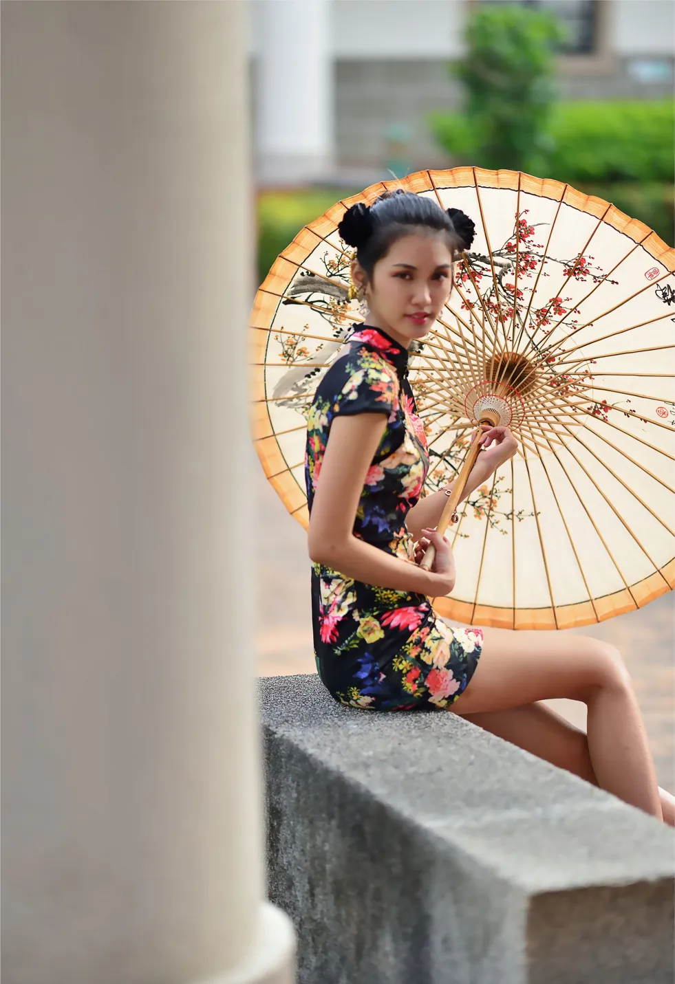 [Mzsock] NO.191 Chen Mengxin short cheongsam high heels beautiful legs street photography#[100P]-6