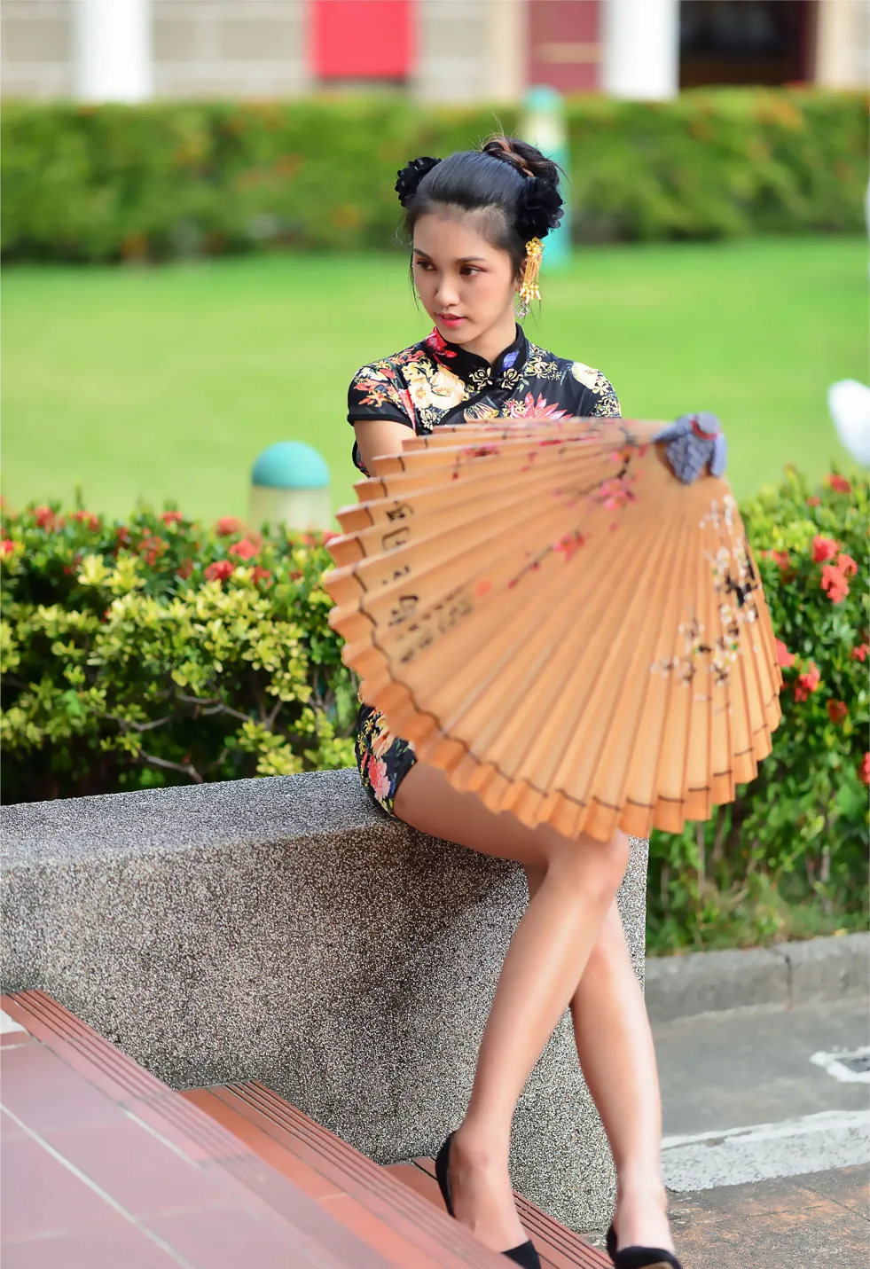 [Mzsock] NO.191 Chen Mengxin short cheongsam high heels beautiful legs street photography#[100P]-2