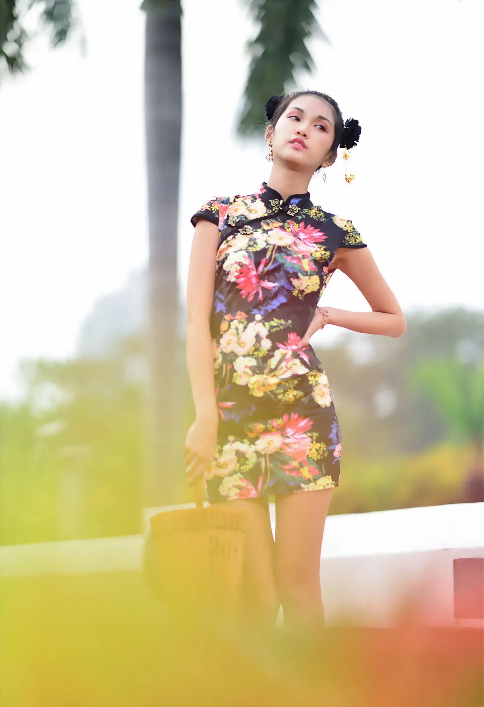 [Mzsock] NO.191 Chen Mengxin short cheongsam high heels beautiful legs street photography#[100P]-4