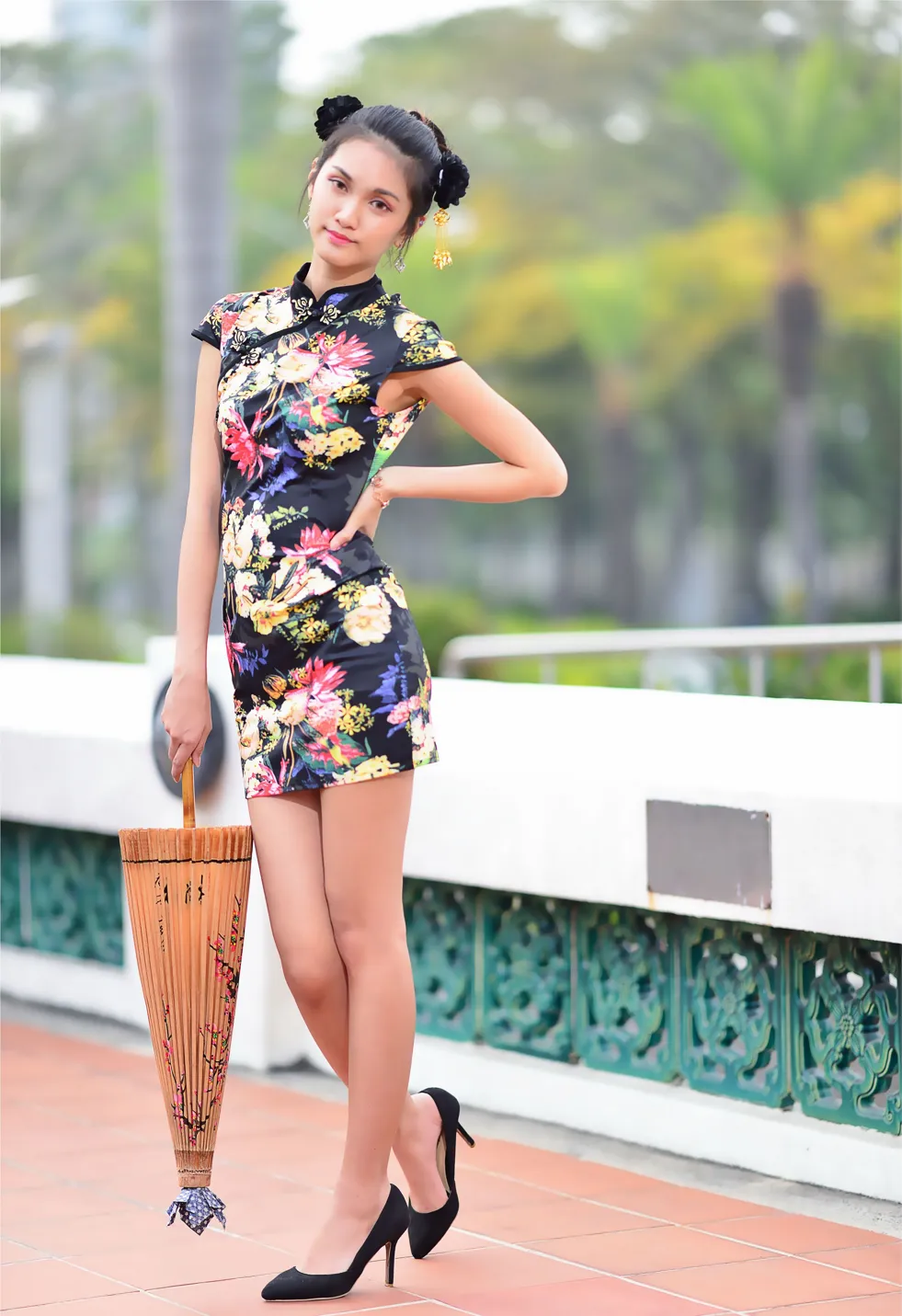 [Mzsock] NO.191 Chen Mengxin short cheongsam high heels beautiful legs street photography#[100P]-8