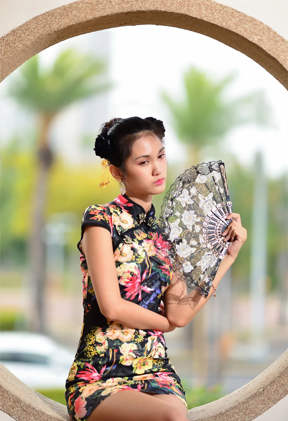 [Mzsock] NO.191 Chen Mengxin short cheongsam high heels beautiful legs street photography#[100P]-7