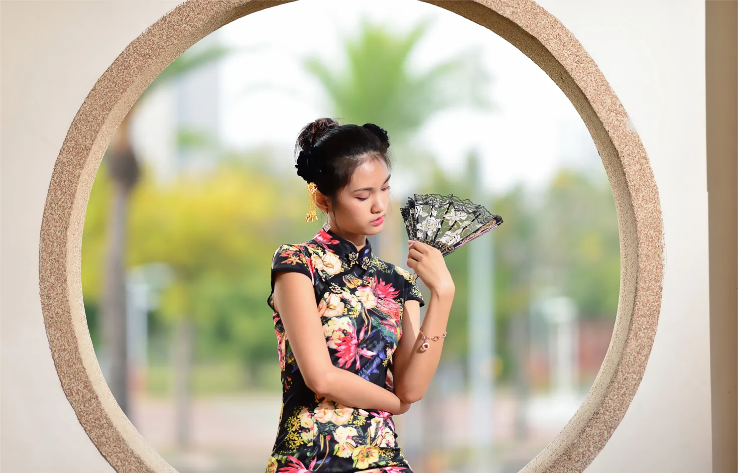 [Mzsock] NO.191 Chen Mengxin short cheongsam high heels beautiful legs street photography#[100P]-8