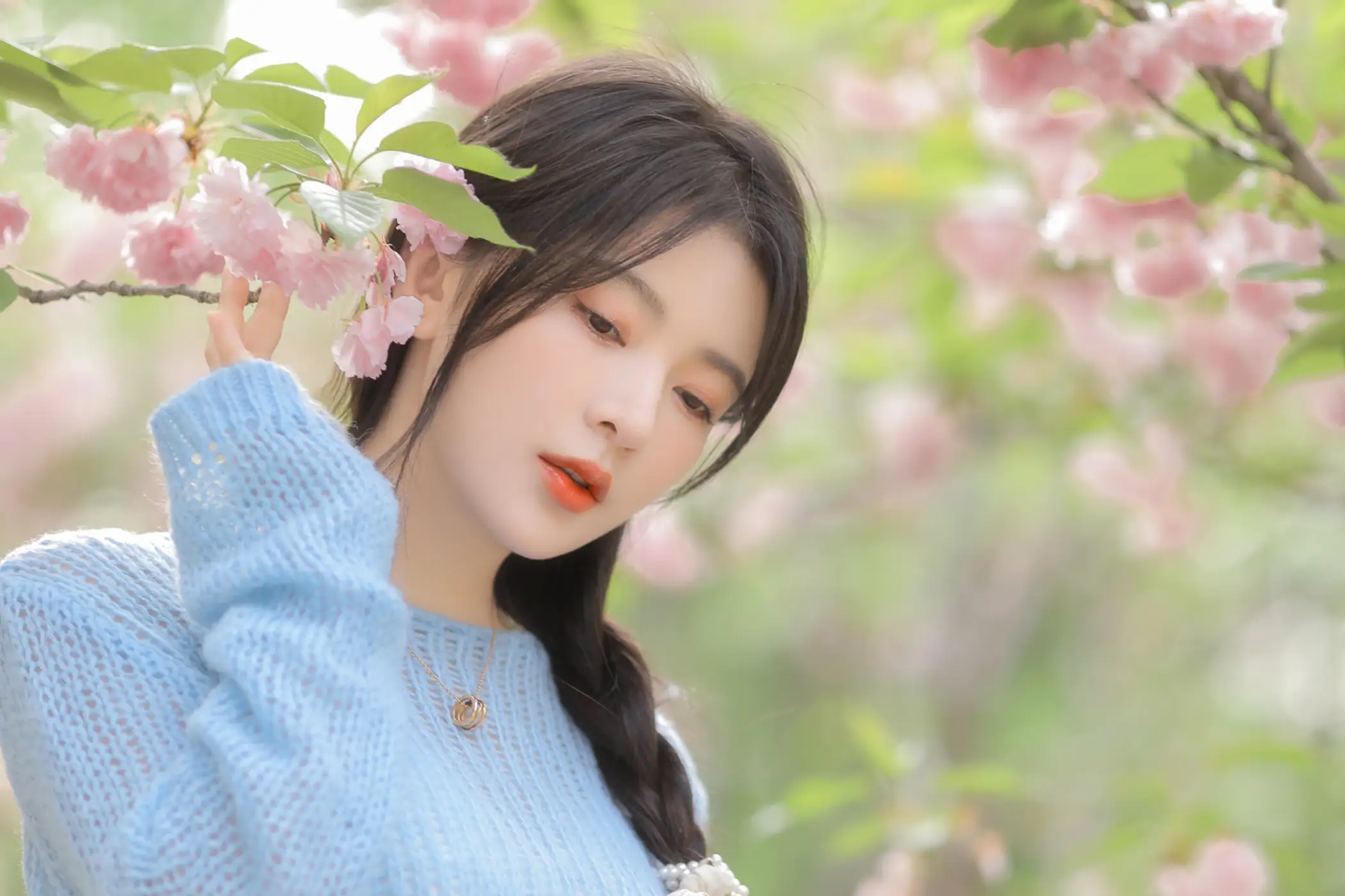 [YITUYU] 2022.06.22 Vol.1252 – Pink Blue Evening Cherry Blossoms Yang Yimo#[29P]-3